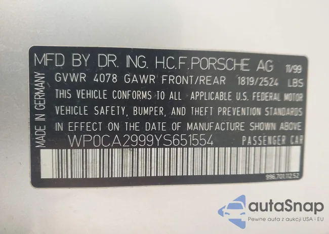 WP0CA2999YS651554: 44213739