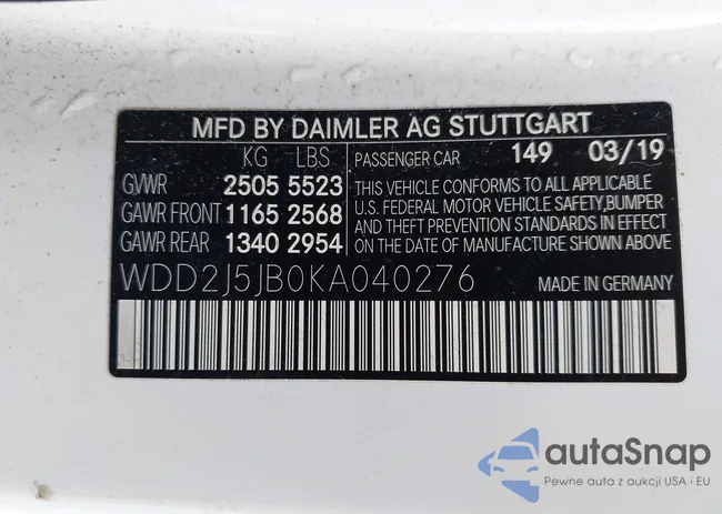 WDD2J5JB0KA040276: 44213747