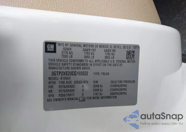 3GTP2XE20CG193522: 44213841