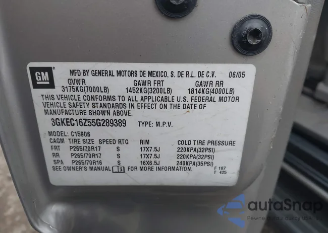 3GKEC16Z55G289389: 44213907