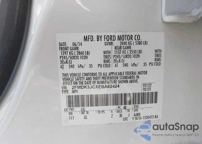 2FMDK3JCXEBA82424: 44213201