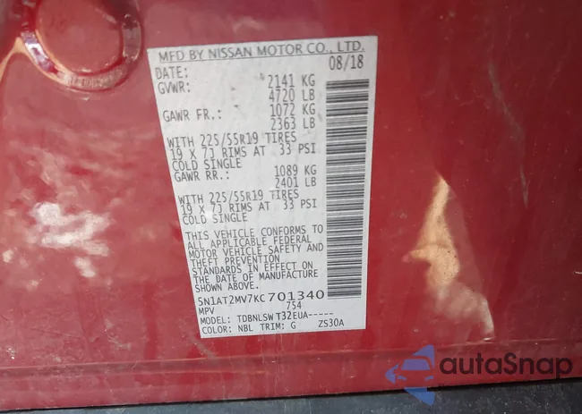 5N1AT2MV7KC701340: 44214444