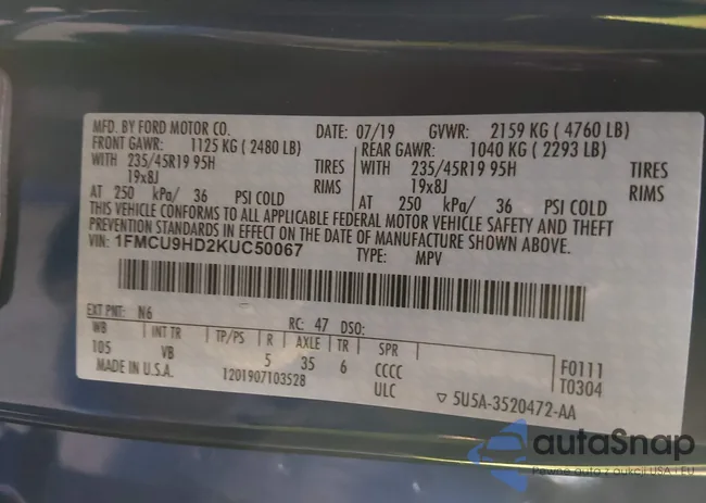 1FMCU9HD2KUC50067: 44214480