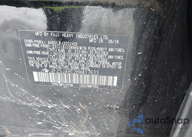 JF2SJABC2HH417623: 44214570