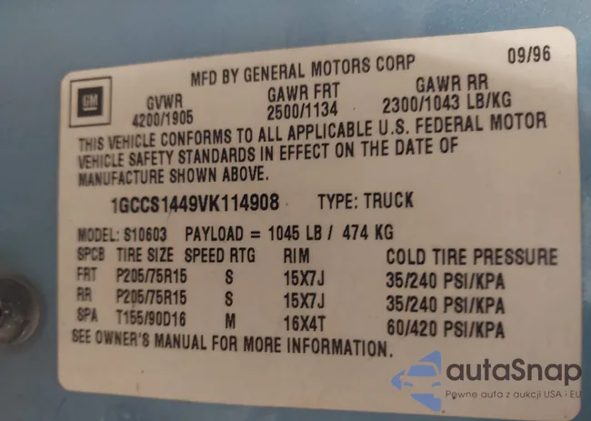 1GCCS1449VK114908: 44214580