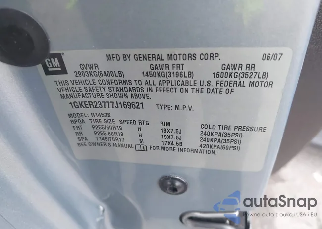 1GKER23777J169621: 44214603