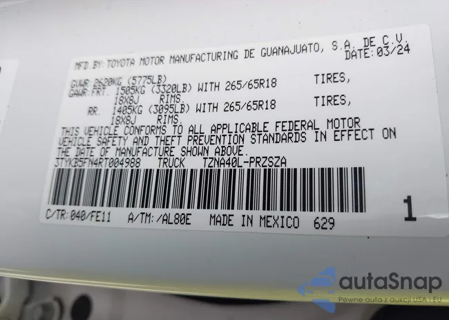 3TYKB5FN4RT00498: 44214686