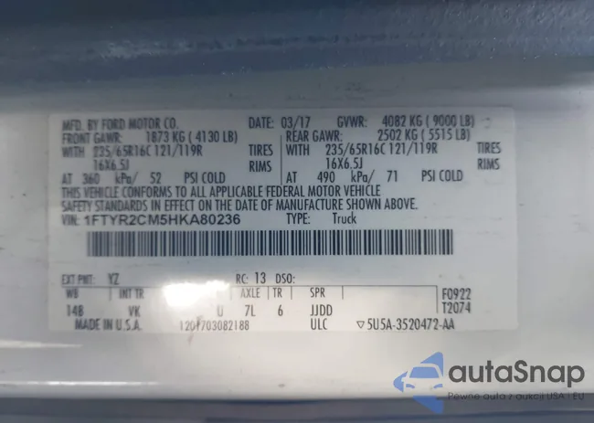 1FTYR2CM5HKA80236: 44214693