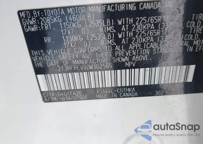 2T3RFREV8DW102565: 44214727