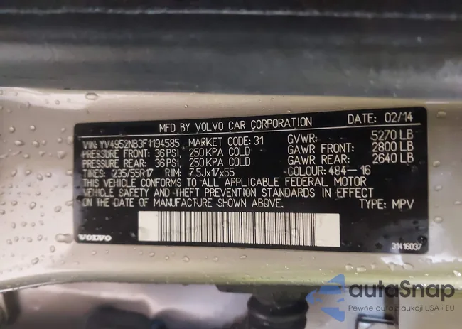 YV4952NB3F1194585: 44214871