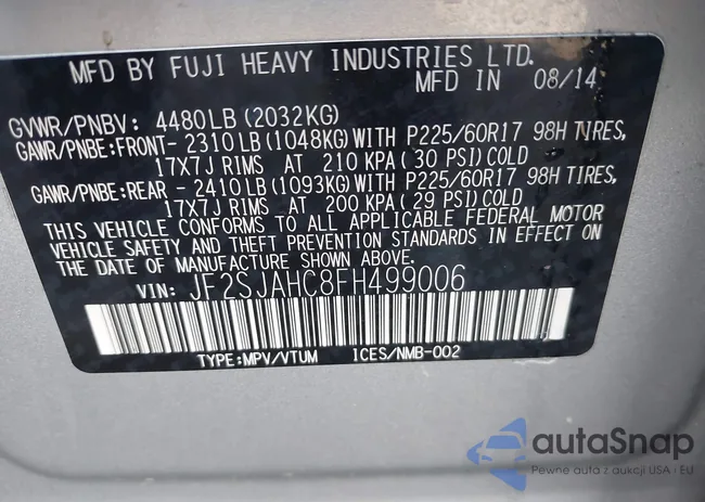 JF2SJAHC8FH499006: 44214919