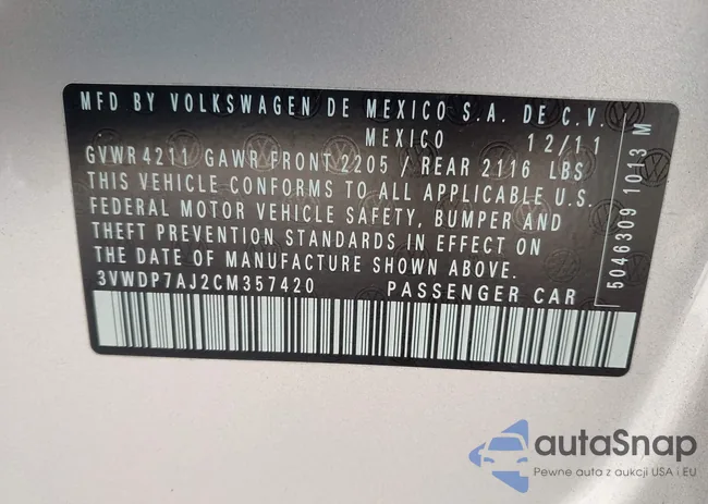 3VWDP7AJ2CM357420: 44214929