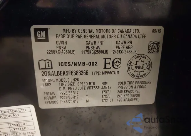 2GNALBEK5F6388366: 44214973