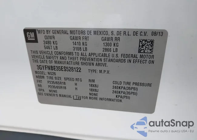 3GYFNBE35ES528122: 44214018