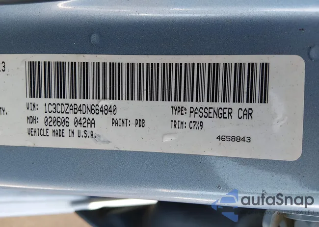 1C3CDZAB4DN664840: 44214161