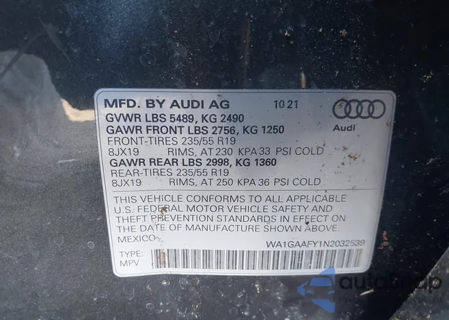 WA1GAAFY1N2032539: 44214188