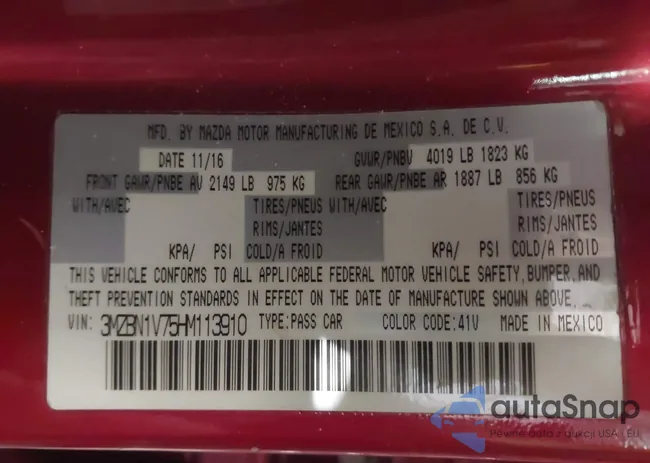 3MZBN1V75HM113910: 44214338