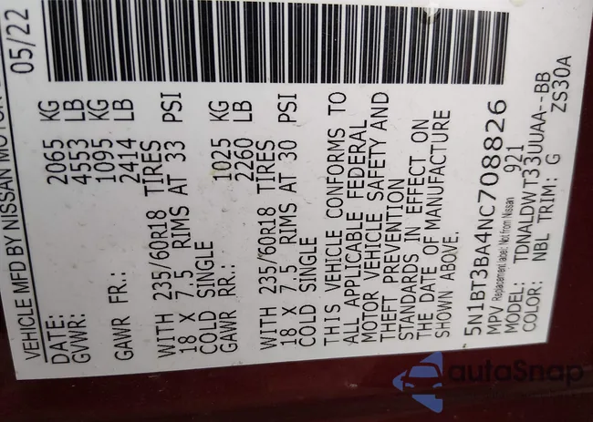 5N1BT3BA4NC708826: 44215402