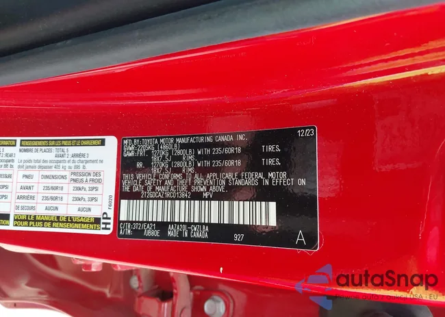 2T2GDCAZ1RC013842: 44215414