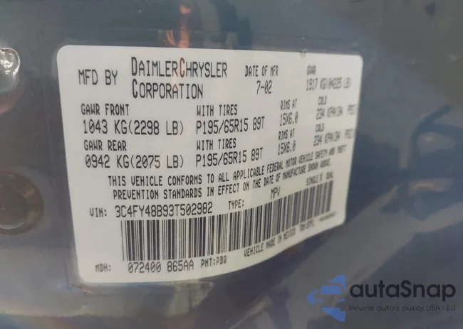 3C4FY48B93T502982: 44215480