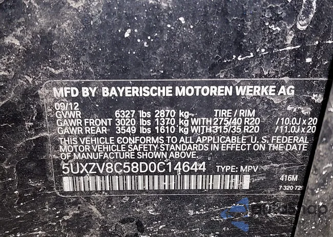 5UXZV8C58D0C14644: 44215491