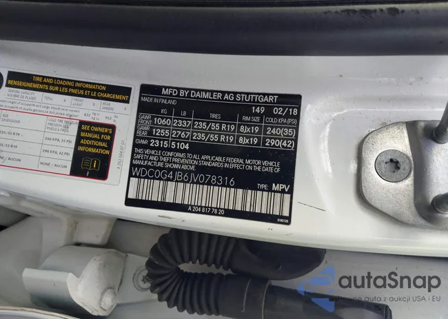 WDC0G4JB6JV078316: 44215609