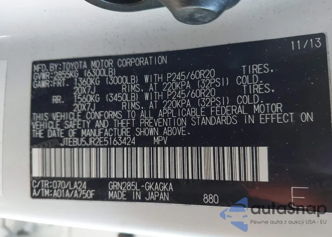 JTEBU5JR2E5163424: 44215621