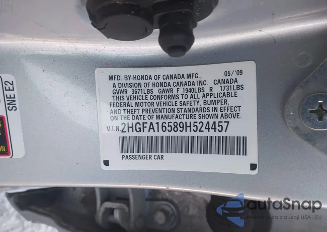 2HGFA16589H524457: 44215675