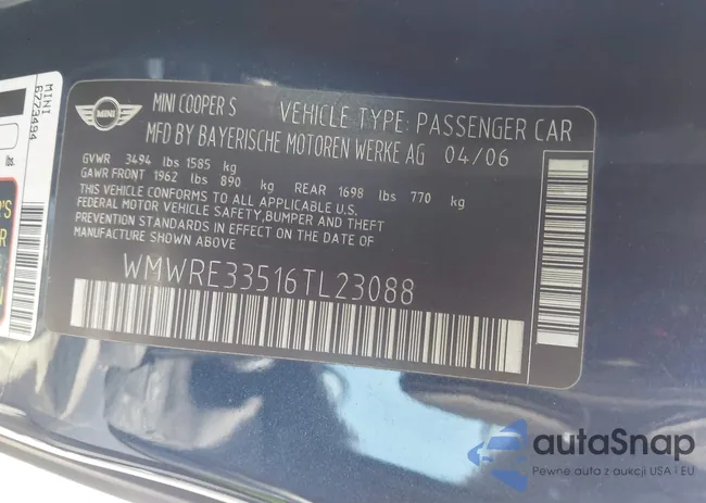 WMWRE33516TL23088: 44215880