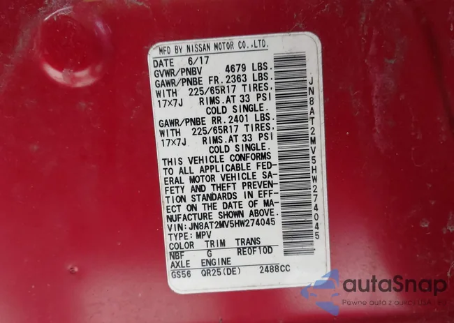 JN8AT2MV5HW274045: 44215893