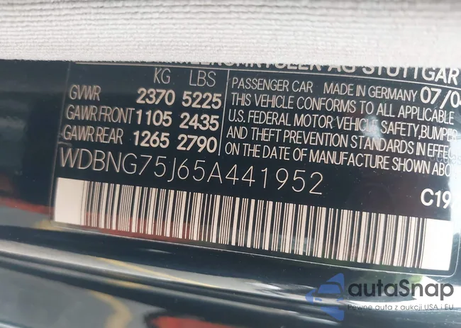 WDBNG75J65A441952: 44215289