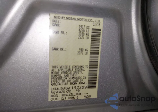 1N4AL3AP6GC152209: 44216400