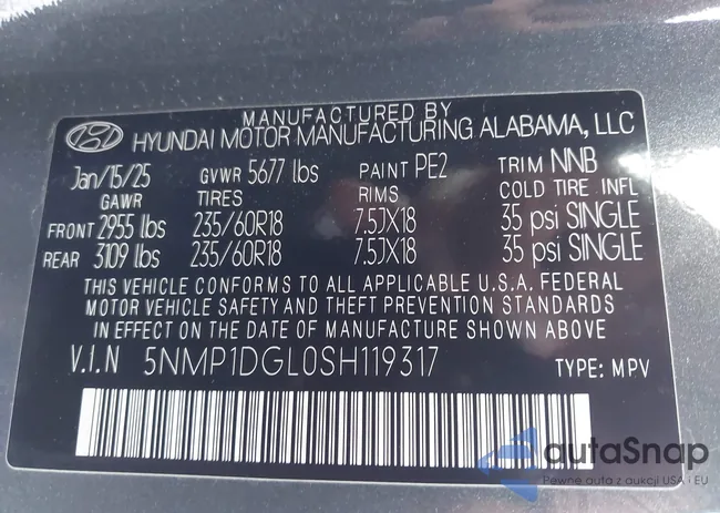 5NMP1DGL0SH119317: 44216425