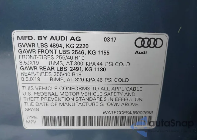 WA1ECCFS4JR002669: 44216431