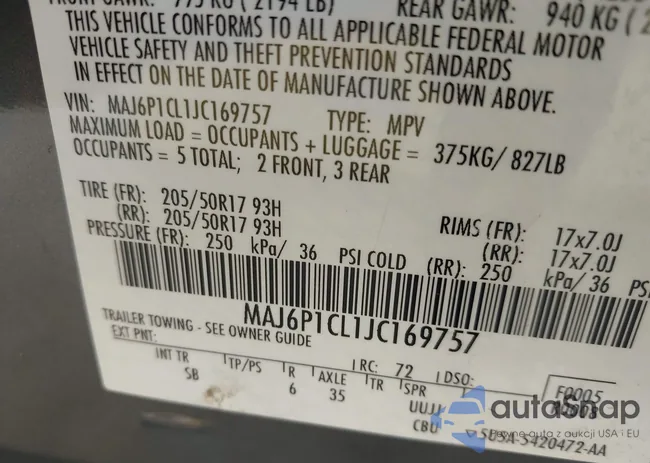 MAJ6P1CL1JC169757: 44216507