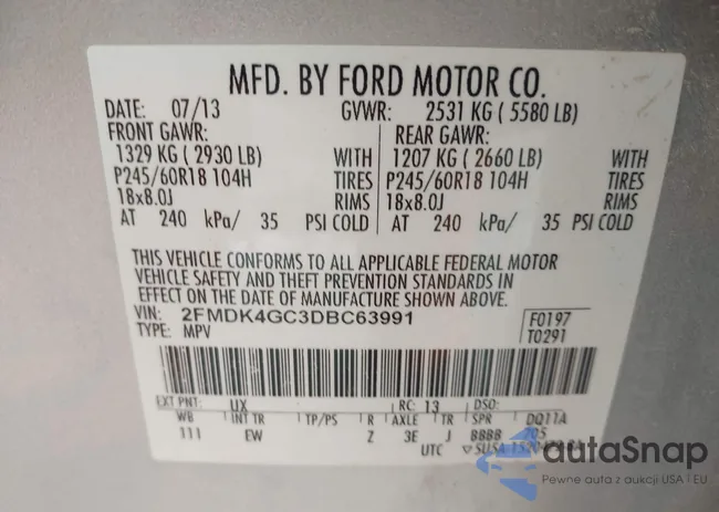 2FMDK4GC3DBC63991: 44216581