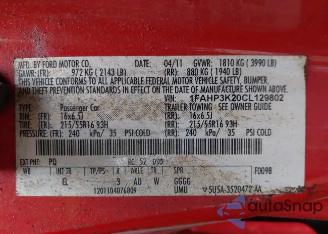 1FAHP3K20CL129802: 44216593