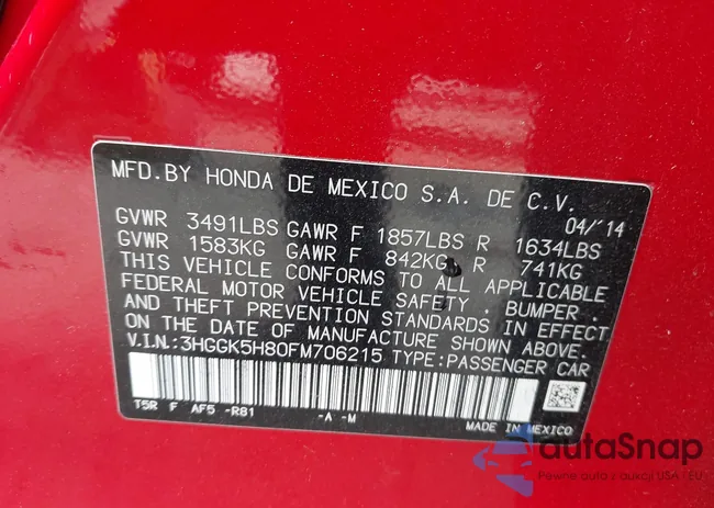 3HGGK5H80FM706215: 44216626