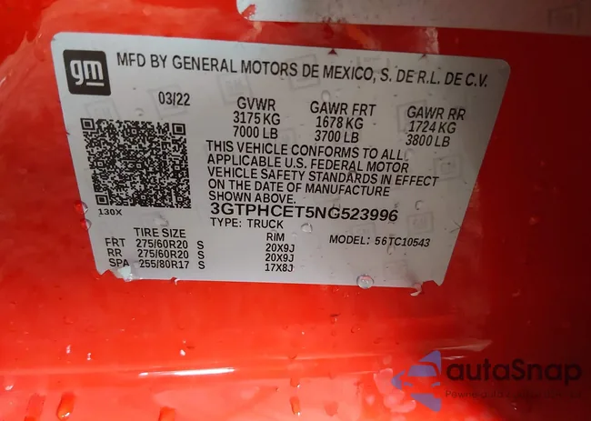 3GTPHCET5NG523996: 44216628