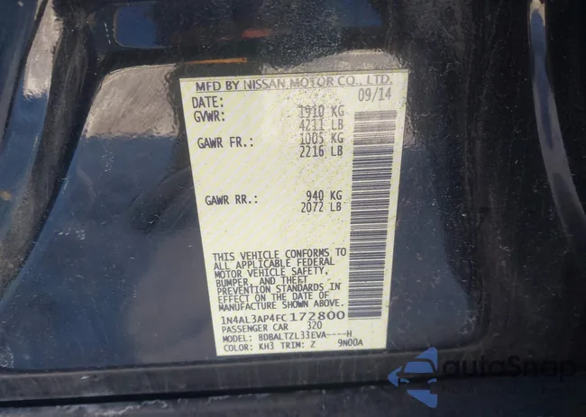 1N4AL3AP4FC172800: 44216658