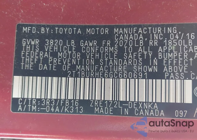 2T1BURHE6GC660691: 44216676