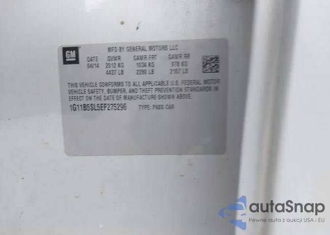 1G11B5SL5EF275296: 44216688