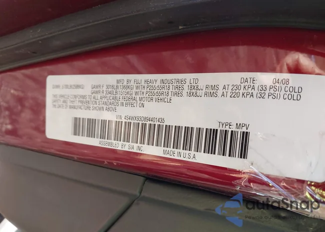 4S4WX93D894401435: 44216836