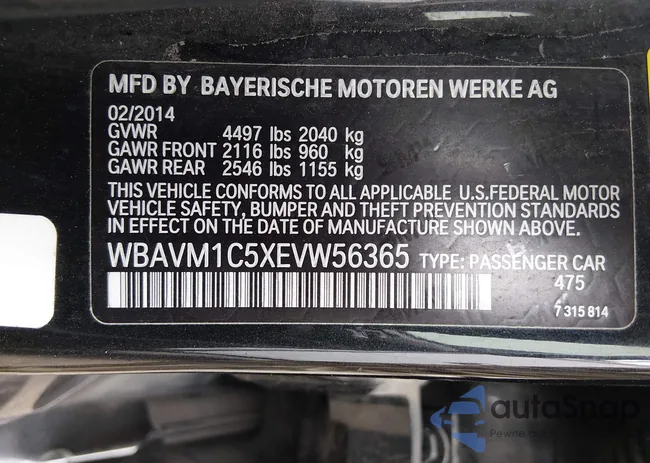 WBAVM1C5XEVW56365: 44216058