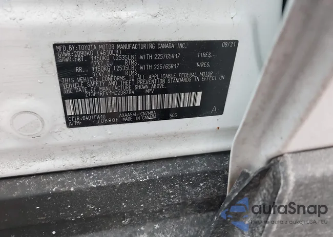 2T3P1RFV1MC238784: 44216101