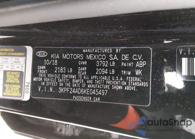 3KPF24AD6KE045497: 44216124