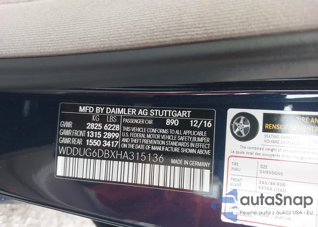 WDDUG6DBXHA315136: 44216125