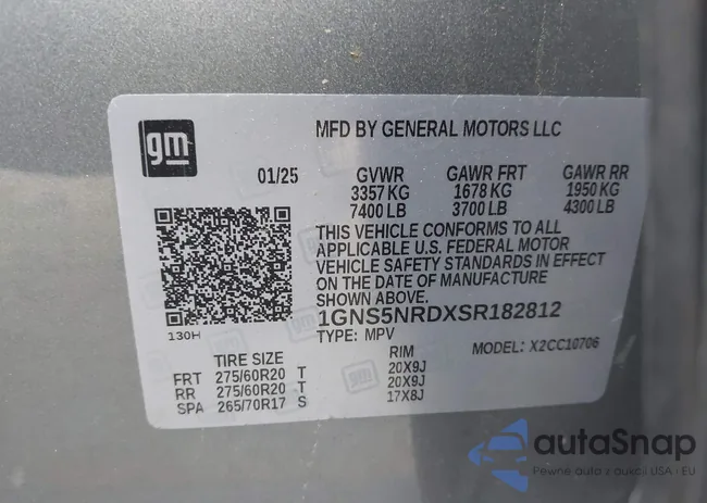 1GNS5NRDXSR182812: 44216150