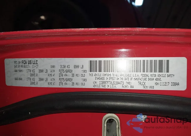 1C6RR7FT0JS184473: 44216222