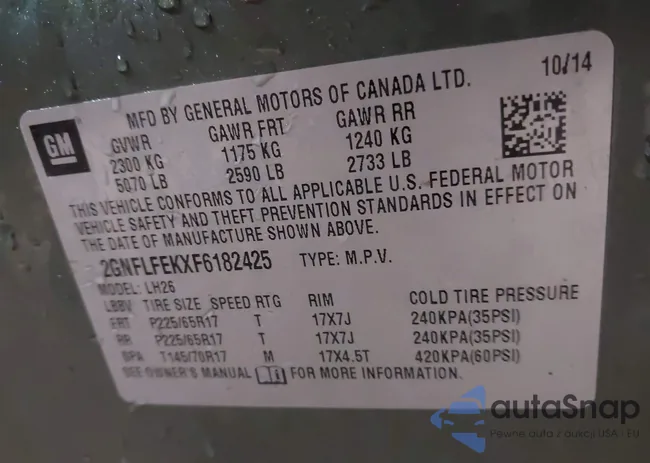 2GNFLFEKXF6182425: 44216232